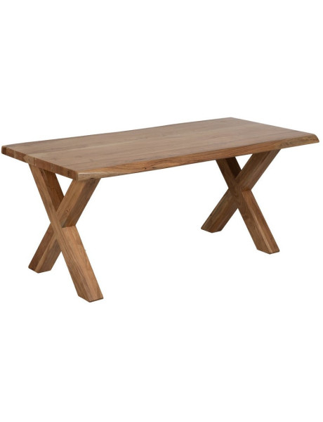 Grande Table à manger style campagne moderne Rectangulaire 6 personnes 180 cm Bois d'acacia Naturel Arvanio 