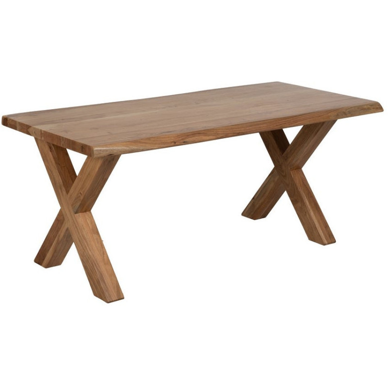 Grande Table à manger style campagne moderne Rectangulaire 6 personnes 180 cm Bois d'acacia Naturel Arvanio 
