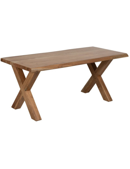 Grande Table à manger style campagne moderne Rectangulaire 6 personnes 180 cm Bois d'acacia Naturel Arvanio 