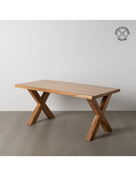 Grande Table à manger style campagne moderne Rectangulaire 6 personnes 180 cm Bois d'acacia Naturel Arvanio 