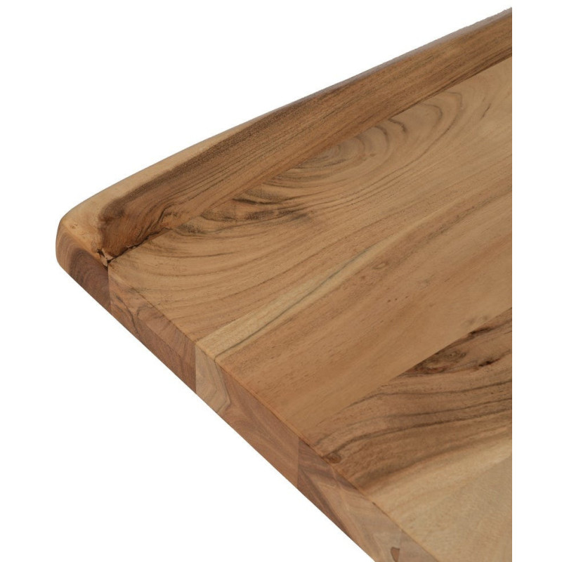 Grande Table à manger style campagne moderne Rectangulaire 6 personnes 180 cm Bois d'acacia Naturel Arvanio 