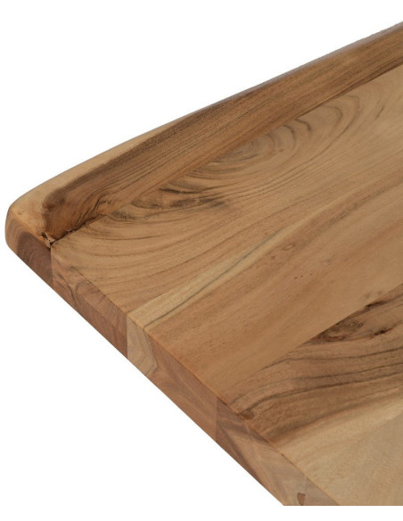 Grande Table à manger style campagne moderne Rectangulaire 6 personnes 180 cm Bois d'acacia Naturel Arvanio 