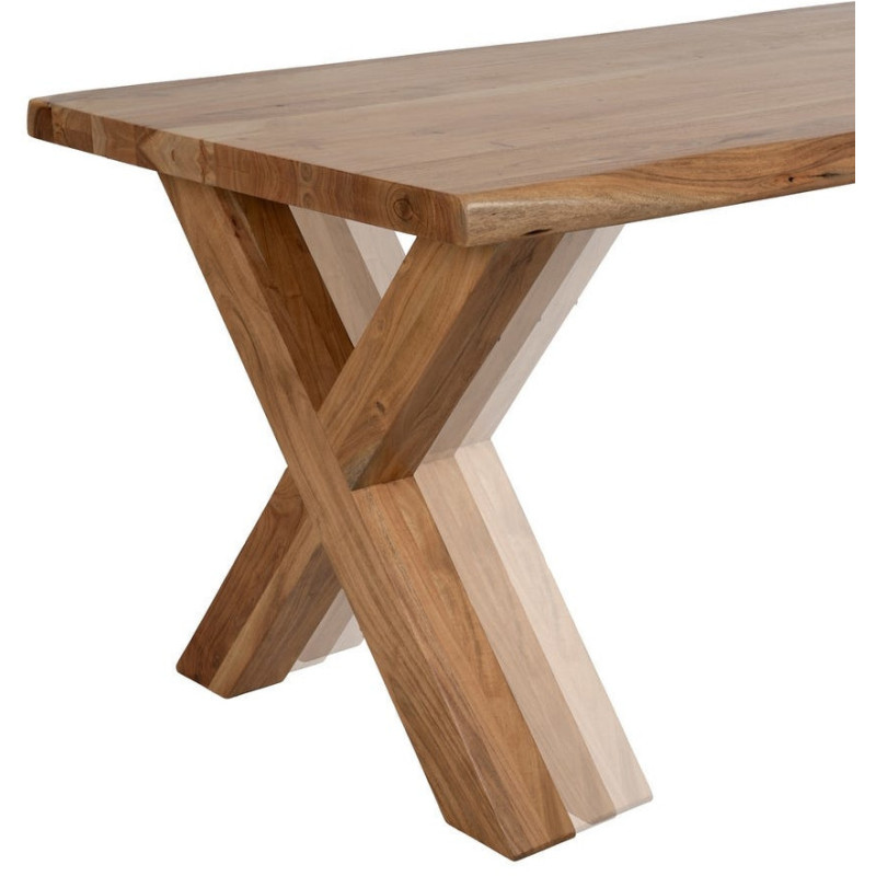 Grande Table à manger style campagne moderne Rectangulaire 6 personnes 180 cm Bois d'acacia Naturel Arvanio 