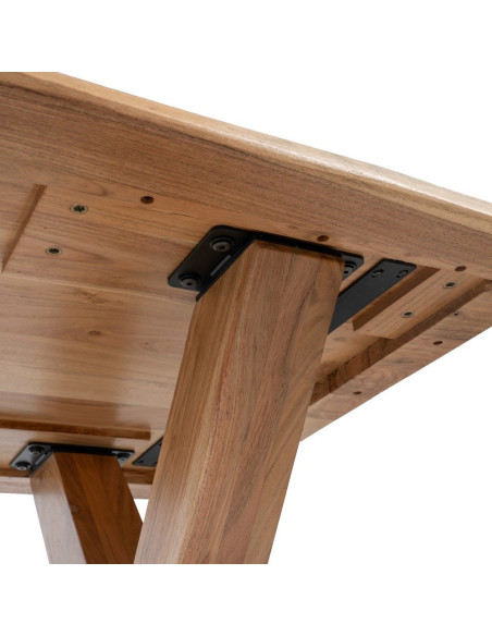 Grande Table à manger style campagne moderne Rectangulaire 6 personnes 180 cm Bois d'acacia Naturel Arvanio 