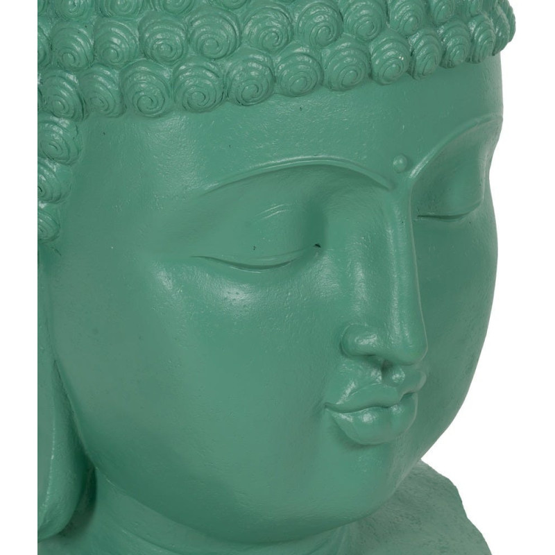 Grande Statue extérieur Tête de bouddha H 108 cm Résine de magnésium Turquoise Serenya 