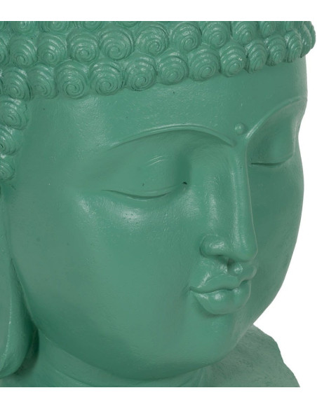 Grande Statue extérieur Tête de bouddha H 108 cm Résine de magnésium Turquoise Serenya 