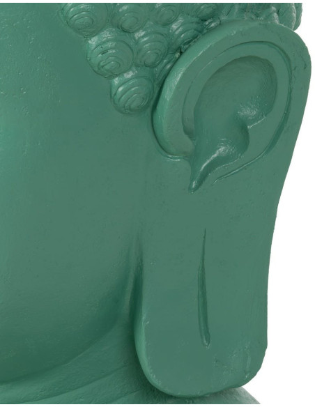 Grande Statue extérieur Tête de bouddha H 108 cm Résine de magnésium Turquoise Serenya 