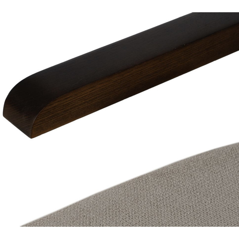 Fauteuil industriel vintage Tissu Vieux taupe Métal Noir Bois Marron foncé Arvello 