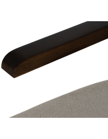 Fauteuil industriel vintage Tissu Vieux taupe Métal Noir Bois Marron foncé Arvello 