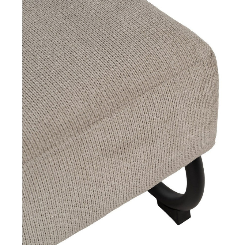 Fauteuil industriel vintage Tissu Vieux taupe Métal Noir Bois Marron foncé Arvello 