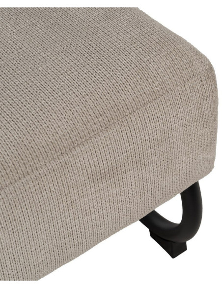 Fauteuil industriel vintage Tissu Vieux taupe Métal Noir Bois Marron foncé Arvello 