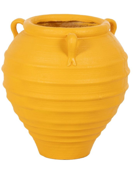 Grand Cache-pot XXL Vase méditerranéen Amphore H 60 cm Résine de magnésium Jaune Zurénia