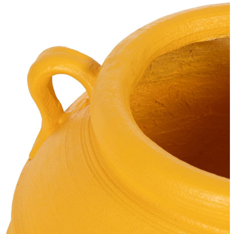 Grand Cache-pot XXL Vase méditerranéen Amphore H 60 cm Résine de magnésium Jaune Zurénia 