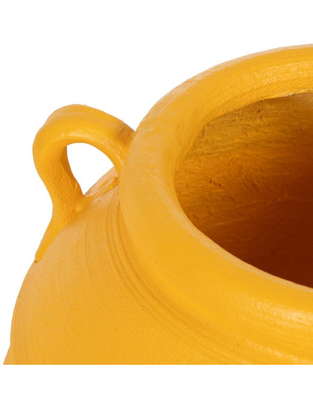 Grand Cache-pot XXL Vase méditerranéen Amphore H 60 cm Résine de magnésium Jaune Zurénia 