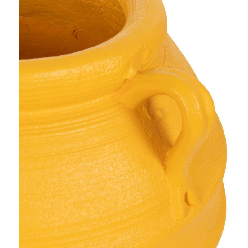 Grand Cache-pot XXL Vase méditerranéen Amphore H 60 cm Résine de magnésium Jaune Zurénia 