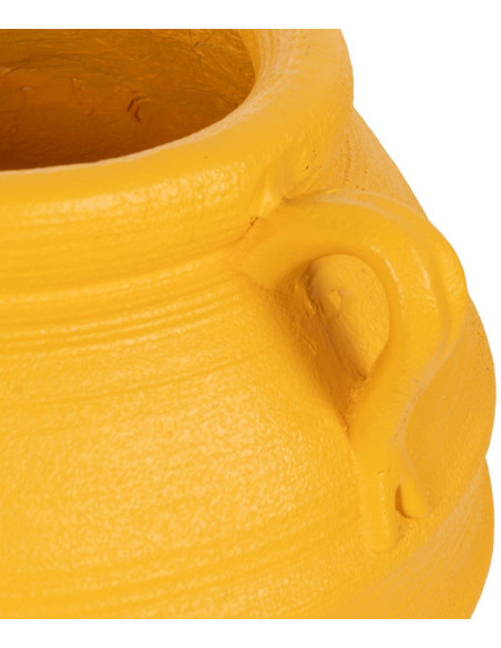 Grand Cache-pot XXL Vase méditerranéen Amphore H 60 cm Résine de magnésium Jaune Zurénia 