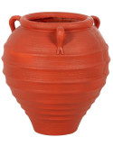 Grand cache-pot amphore Zurénia 56 x 56 x 60 cm résine de magnésium terracotta