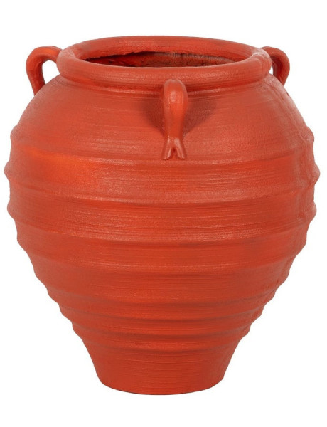Grand Cache-pot XXL Vase méditerranéen Amphore H 60 cm Résine de magnésium Terracotta Zurénia