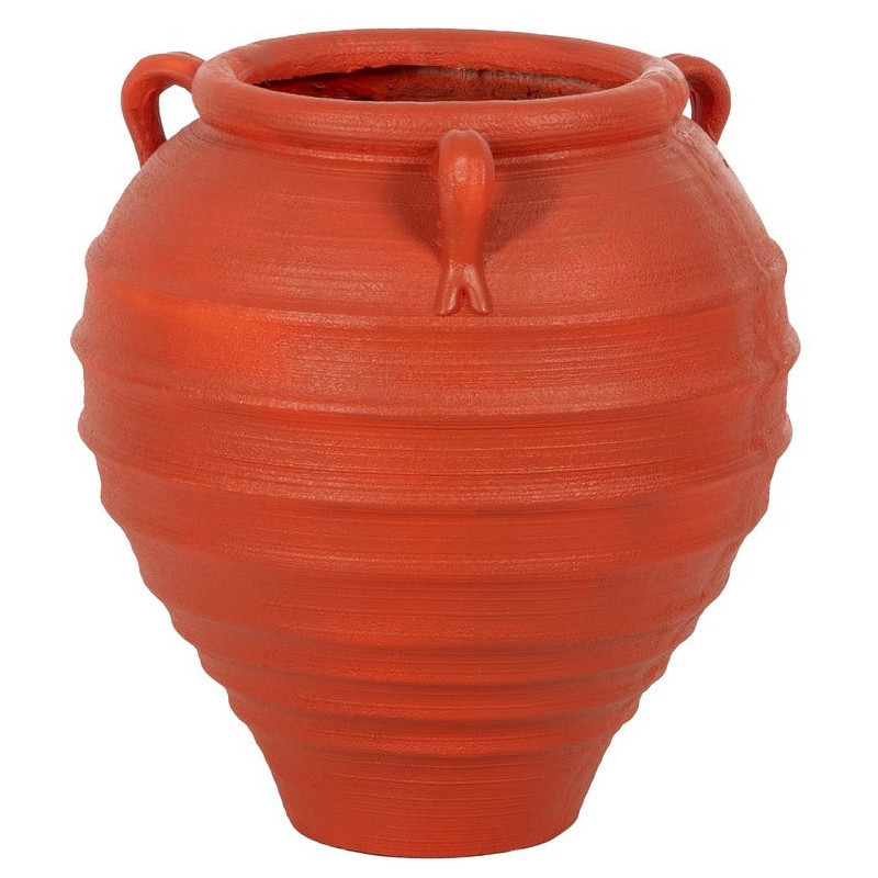 Grand Cache-pot XXL Vase méditerranéen Amphore H 60 cm Résine de magnésium Terracotta Zurénia