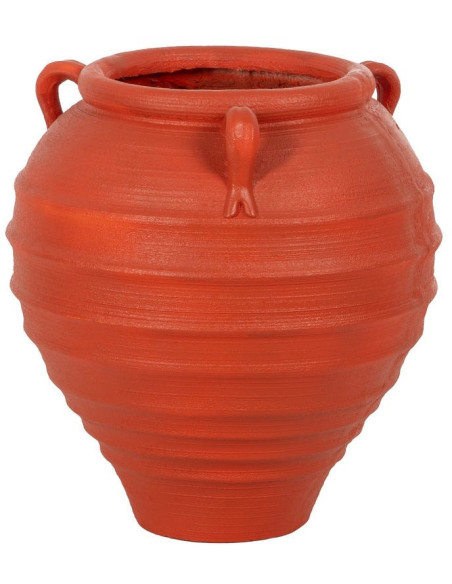 Grand Cache-pot XXL Vase méditerranéen Amphore H 60 cm Résine de magnésium Terracotta Zurénia