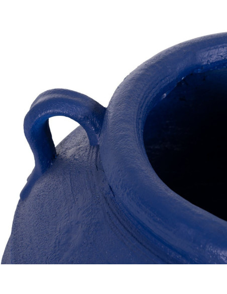 Grand Cache-pot XXL Vase méditerranéen Amphore H 60 cm Résine de magnésium Bleu foncé Zurénia 