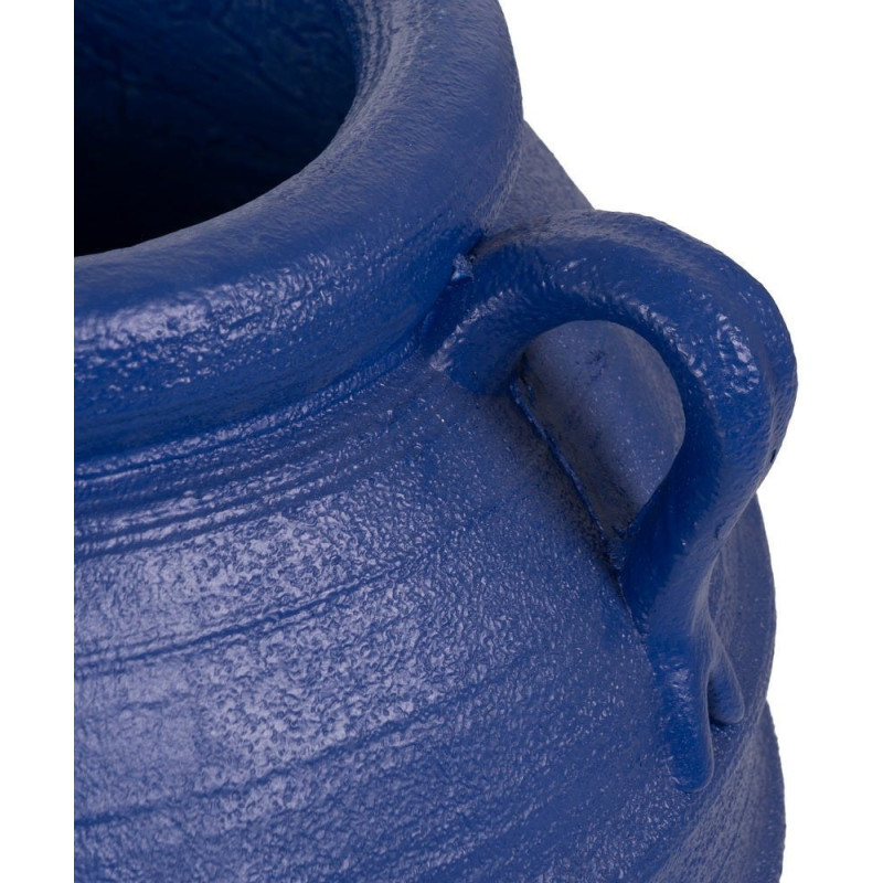 Grand Cache-pot XXL Vase méditerranéen Amphore H 60 cm Résine de magnésium Bleu foncé Zurénia 