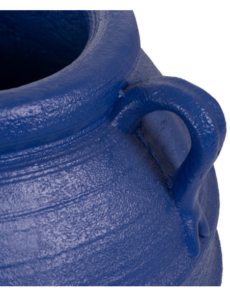 Grand Cache-pot XXL Vase méditerranéen Amphore H 60 cm Résine de magnésium Bleu foncé Zurénia 