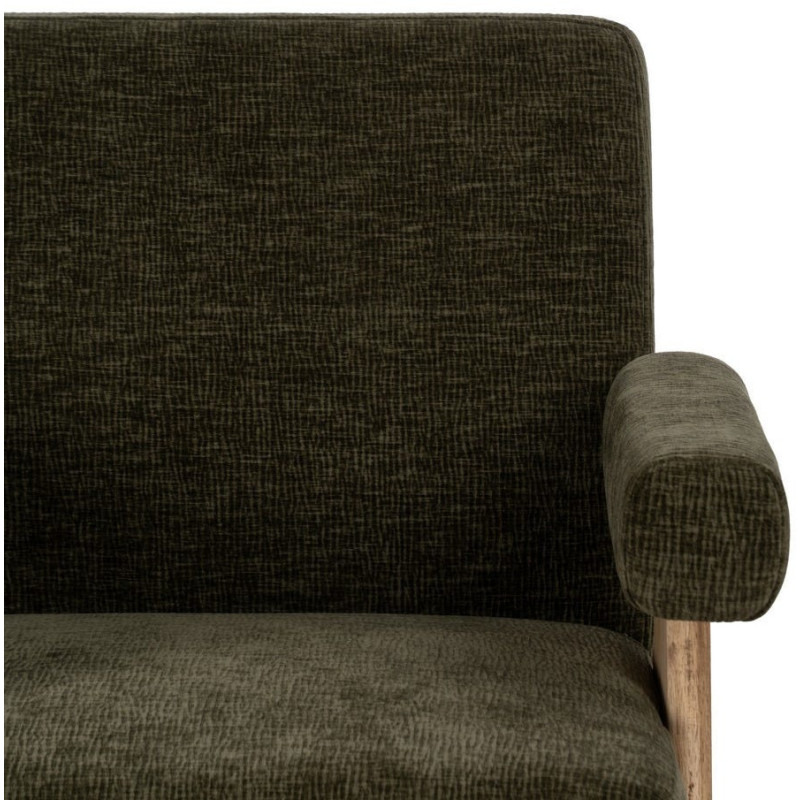 Fauteuil scandinave vintage Tissu Vert Bois d'hévéa Naturel Lenviro 