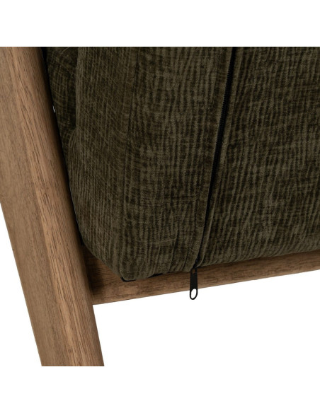 Fauteuil scandinave vintage Tissu Vert Bois d'hévéa Naturel Lenviro 