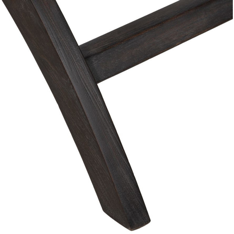 Fauteuil lounge style japandi Rotin Naturel Bois de teck Noir Kanovo 