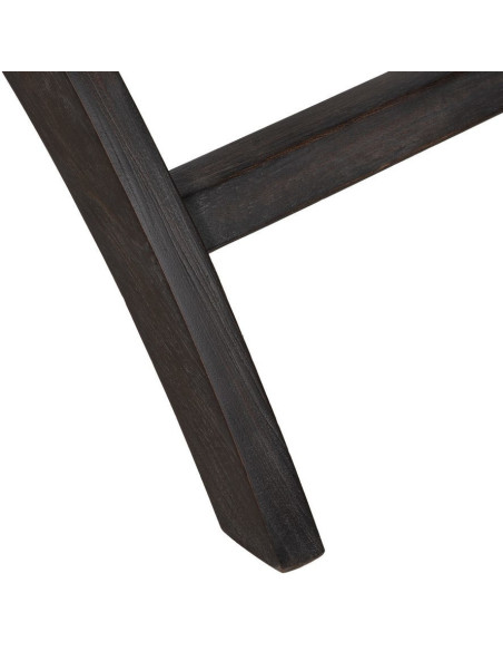 Fauteuil lounge style japandi Rotin Naturel Bois de teck Noir Kanovo 
