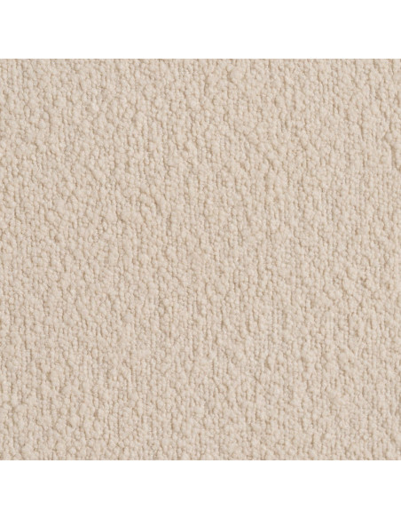 Fauteuil lounge Japandi minimaliste Tissu Blanc Bois de teck Marron Bamboro 