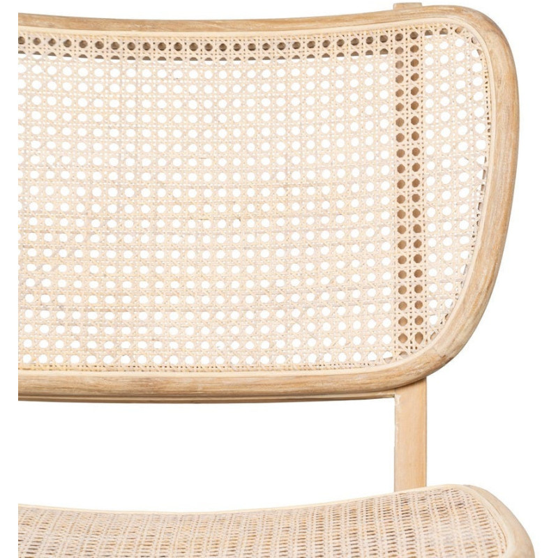 Fauteuil lounge style japandi Rotin Naturel Bois de teck Kanovo 