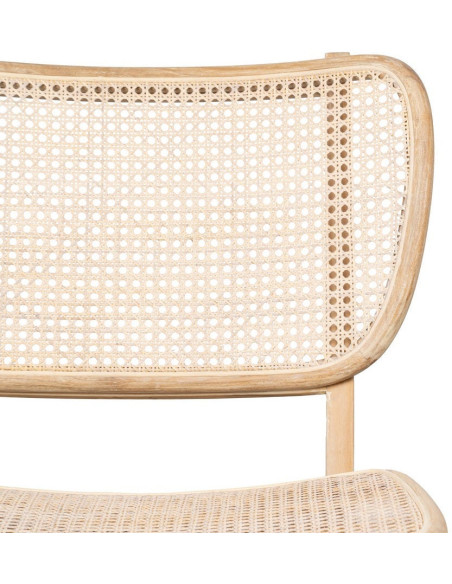 Fauteuil lounge style japandi Rotin Naturel Bois de teck Kanovo 