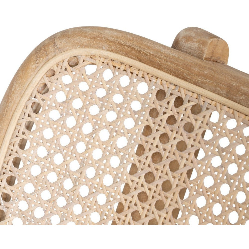 Fauteuil lounge style japandi Rotin Naturel Bois de teck Kanovo 