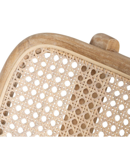 Fauteuil lounge style japandi Rotin Naturel Bois de teck Kanovo 