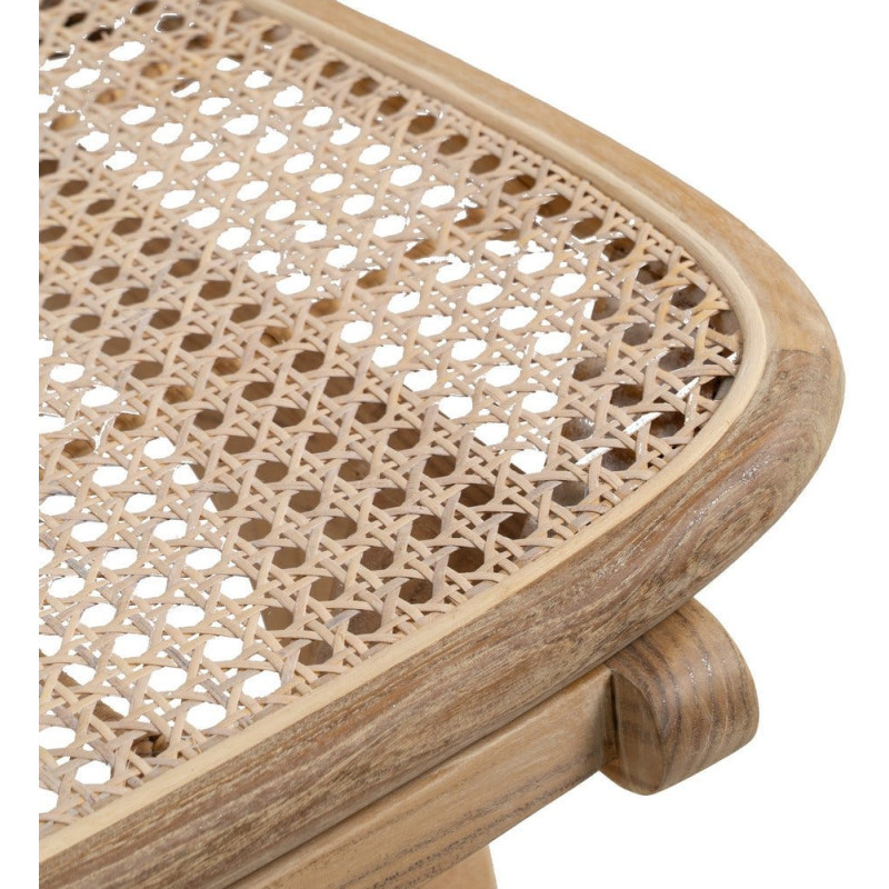 Fauteuil lounge style japandi Rotin Naturel Bois de teck Kanovo 