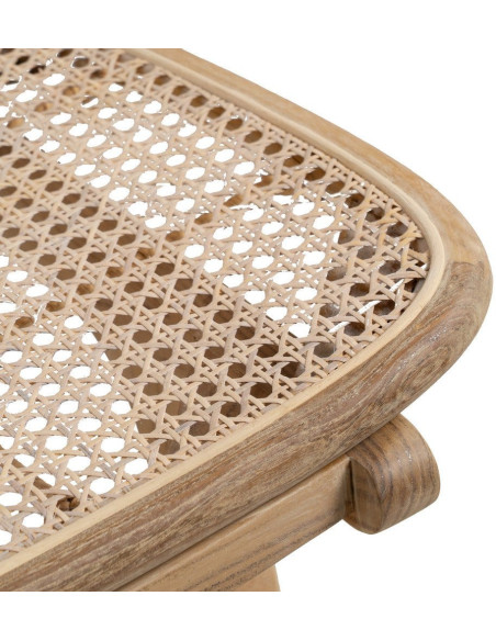 Fauteuil lounge style japandi Rotin Naturel Bois de teck Kanovo 
