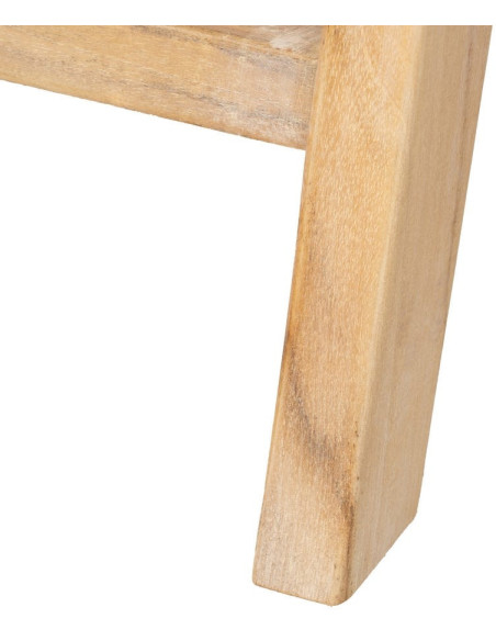 Fauteuil lounge style japandi Rotin Naturel Bois de teck Kanovo 