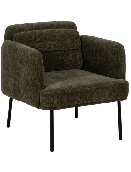 Fauteuil lounge contemporain Tissu Vert Métal Noir Bois Helmio 