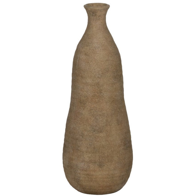 Grand Vase XXL décoratif style wabi-sabi minéral Bouteille H 68 cm Céramique Beige Kavido 
