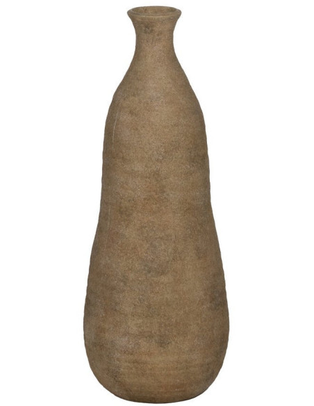 Grand Vase XXL décoratif style wabi-sabi minéral Bouteille H 68 cm Céramique Beige Kavido 