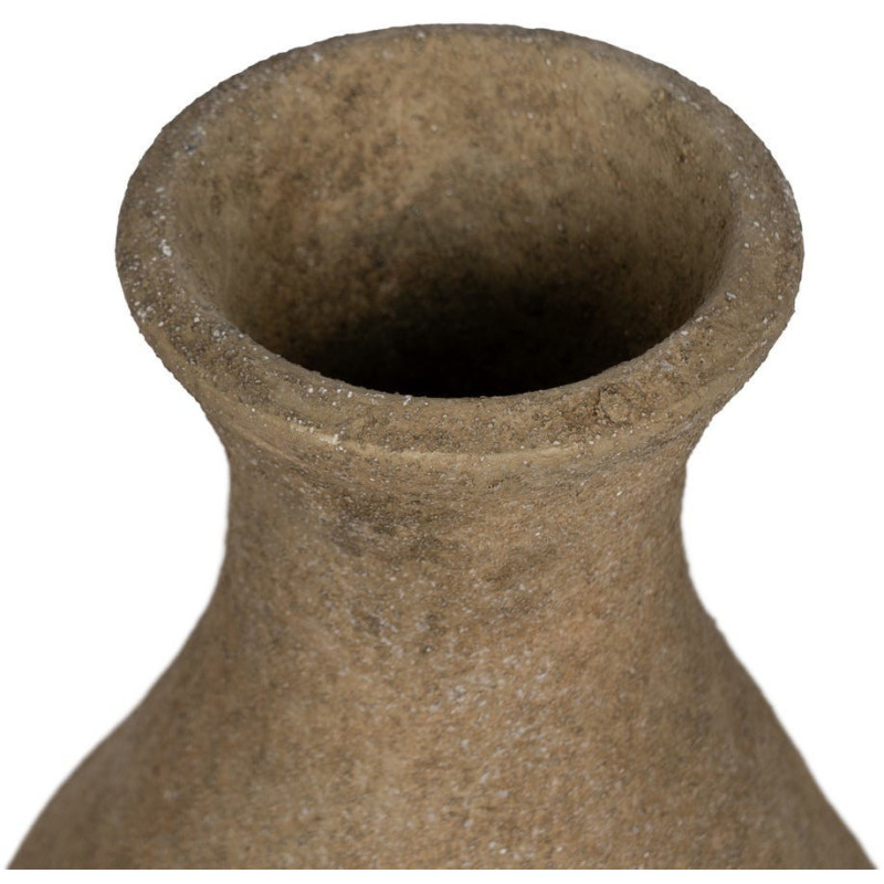Grand Vase XXL décoratif style wabi-sabi minéral Bouteille H 68 cm Céramique Beige Kavido 