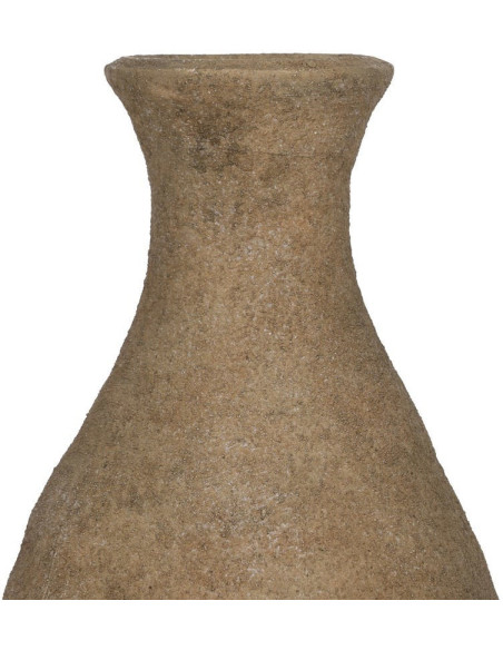 Grand Vase XXL décoratif style wabi-sabi minéral Bouteille H 68 cm Céramique Beige Kavido 