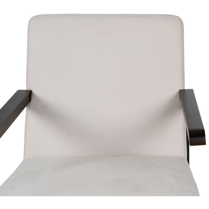 Fauteuil industriel vintage Tissu Beige Métal Noir Bois Marron foncé Arvello 