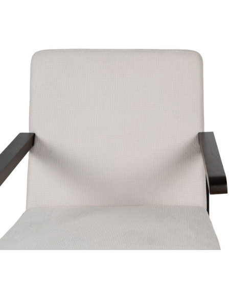 Fauteuil industriel vintage Tissu Beige Métal Noir Bois Marron foncé Arvello 