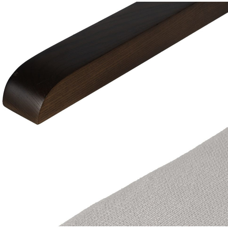 Fauteuil industriel vintage Tissu Beige Métal Noir Bois Marron foncé Arvello 