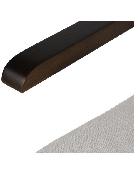 Fauteuil industriel vintage Tissu Beige Métal Noir Bois Marron foncé Arvello 