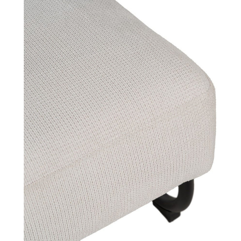 Fauteuil industriel vintage Tissu Beige Métal Noir Bois Marron foncé Arvello 