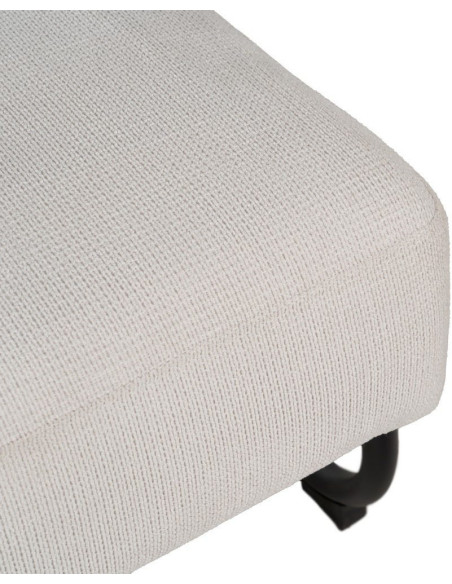 Fauteuil industriel vintage Tissu Beige Métal Noir Bois Marron foncé Arvello 